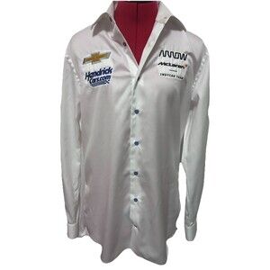 Kyle Larson Indycar Arrow McLaren White Long Sleeve Team Issued Shirt Size 16.4